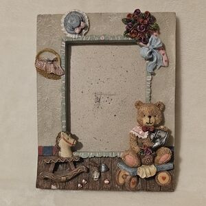 Cute Kids Teddy Bear Decorative Picture Frame in Pastel Colors